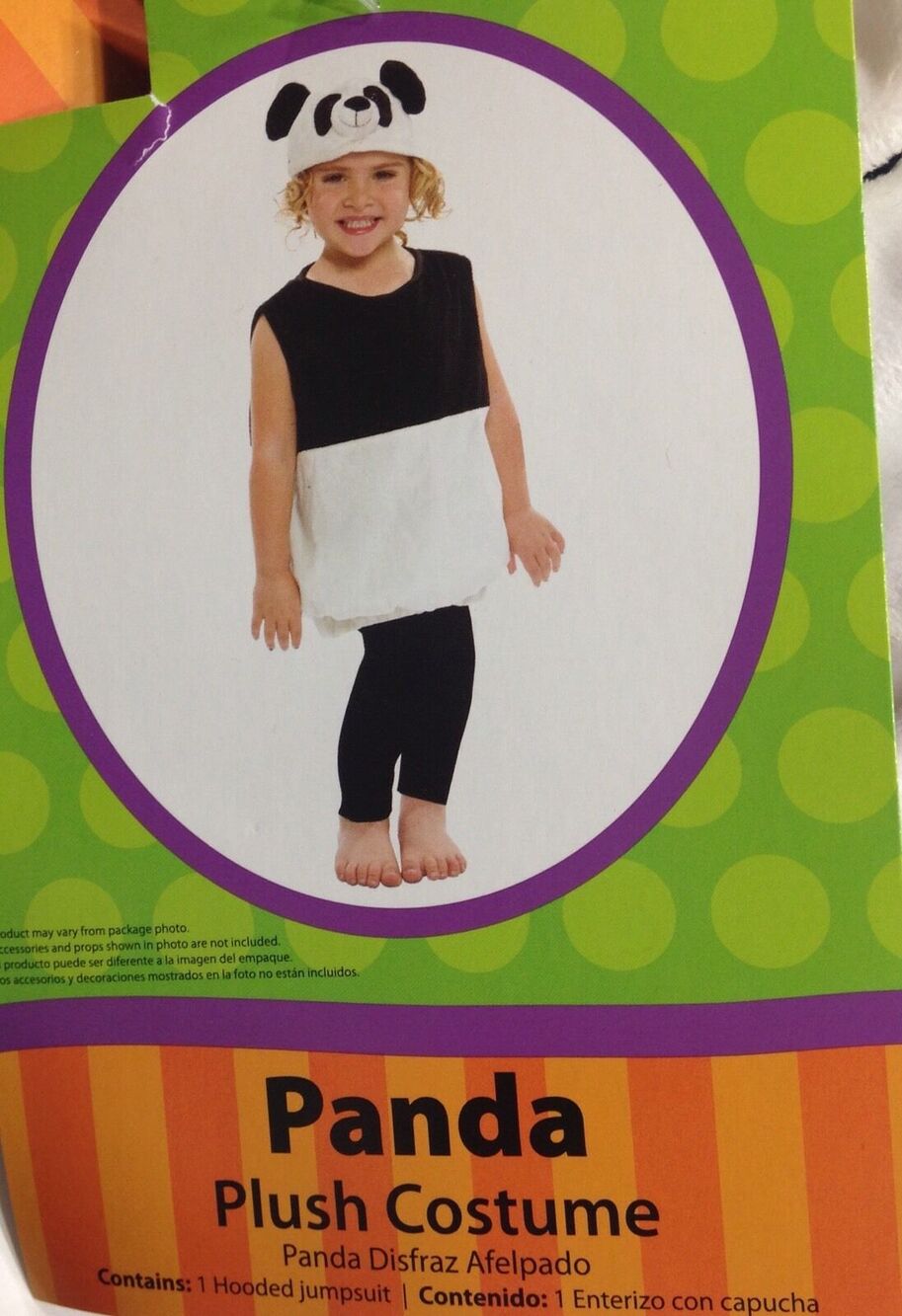 NEW Panda Bear Plush Halloween Party Costume Size 2T Toddler